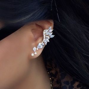 18K Ear Crawler & Stud Earrings